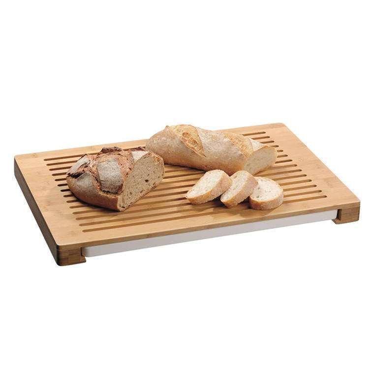 Bamboo cutting board wholesale 6 Bread Slicer Chopping Board With Crumb Tray