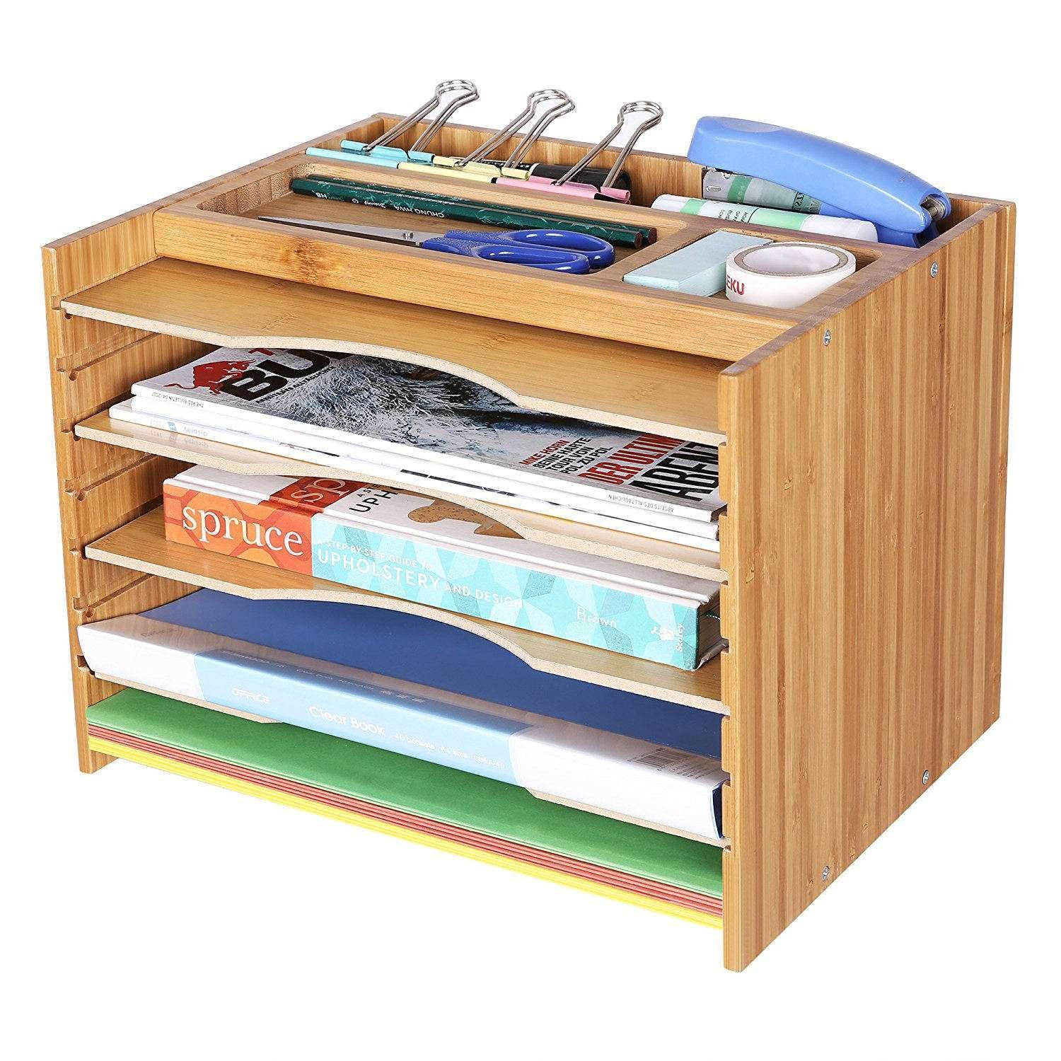 Home 15 Bamboo Desk Organizer