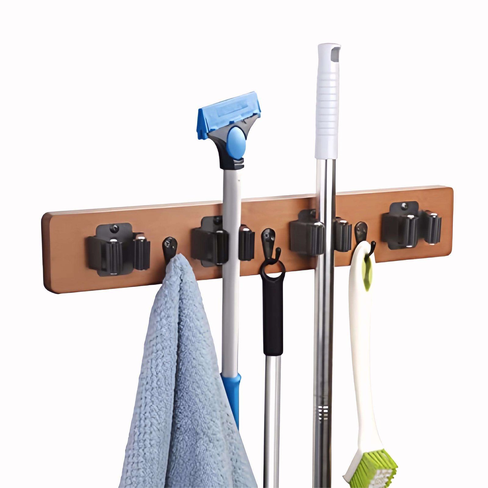 Wall Mount Wood Broom Mop Hanger